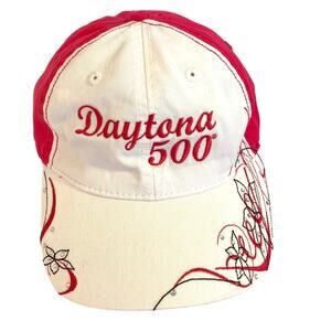 NASCAR Daytona 500 Baseball Cap 50 Year 2008 Bright Pink White Bling Adjustable